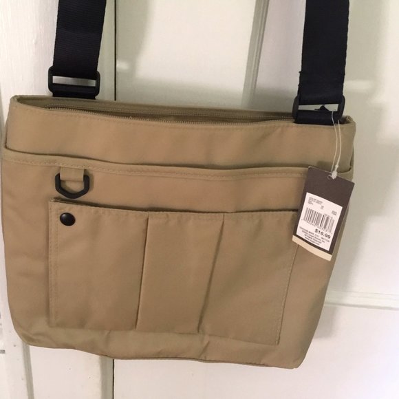 Merona Crossbody lightweight nylon handbag khaki - Picture 2 of 8